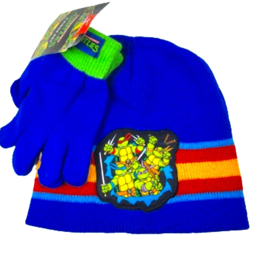 Nickelodeon Teenage Mutant Ninja Turtles Beanie & Gloves 2pc Set One Sz
